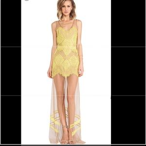 For love & lemons lace yellow dress